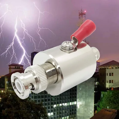 Vista 4 de RFiotasy Pararrayos BNC Dispositivo de protección contra rayos macho a hembra DC-3GHz para comunicación, equipos de monitoreo, protección contra