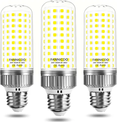 Vista 8 de Bombilla LED E26, luz de maíz de 25 W, equivalente a 200 W, 3000 K, blanco cálido, 2500 lúmenes, no regulable, sin parpadeo, para ventilador