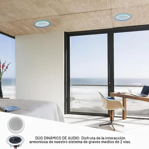 Vista 7 de Kit de sistema de audio para el hogar, amplificador Bluetooth de 7.2 canales de 1500 W con 8 altavoces de techo de 5.25 pulgadas de 175 W cada uno