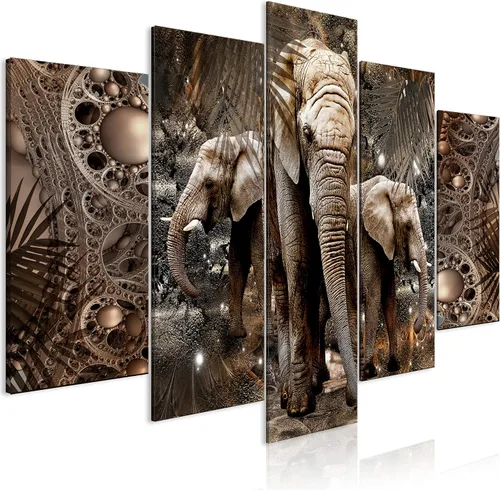 Vista 52 de artgeist Lienzo acústico para pared, diseño de África, 40 x 20 pulgadas, 5 piezas con impresión de sonido de espuma acústica, sala de arte de África
