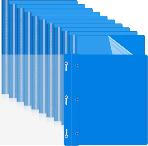 Vista 8 de Teling Paquete de 72 portadas de informes frontales transparentes a granel, carpetas de presentación de plástico, carpeta de papel con 3 puntas
