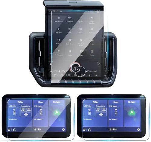 Vista 24 de Protector de pantalla digital de 12.3 pulgadas para GMC Sierra 1500 SLE/Elevation/SLT Nano Film HD Clear 6H Scratchatch, 12.3 pulgadas, cúmulo