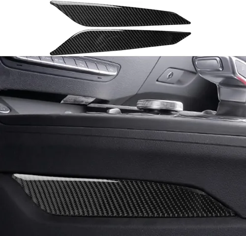 Vista 21 de Blazeray Accesorios interiores de fibra de carbono, cubierta decorativa, ajuste adhesivo para Audi A4 B9 2017-2019 (cubierta de perilla central)