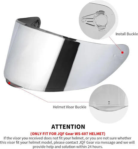 Vista 7 de Casco de motocicleta de cara completa WS-607 aprobado por DOT para adultos, con visera transparente/negro/plateado cromado (BB negro plano, L)