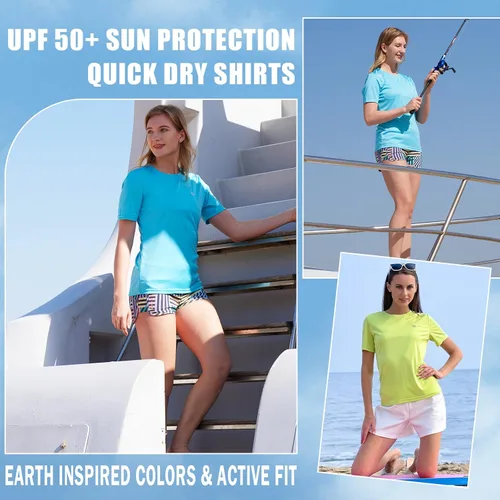 Vista 3 de NAVISKIN Camisas de protección solar UPF 50+ de secado rápido para mujer