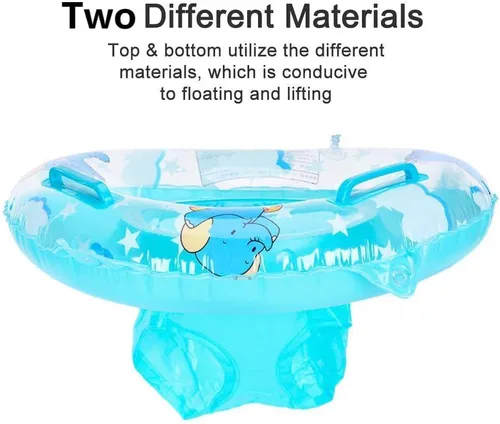 Vista 5 de Sealive Flotador de piscina infantil, anillo de natación para bebé con asiento para niños pequeños barco y doble asa, primeros flotadores de piscina