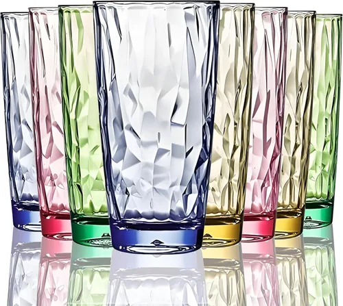 Vista 16 de Vasos irrompibles de Tritan de 10 onzas, vasos de acrílico inastillables, sin BPA, vasos de plástico duro, reutilizables, para cocina, agua, juego