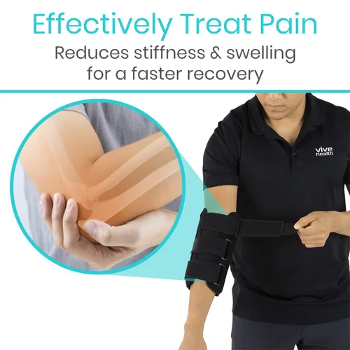 Vista 5 de Vive Férula de codo para tendinitis, túnel cubital, soporte para dormir, codo de tenista, 2 férulas extraíbles que estabilizan las articulaciones