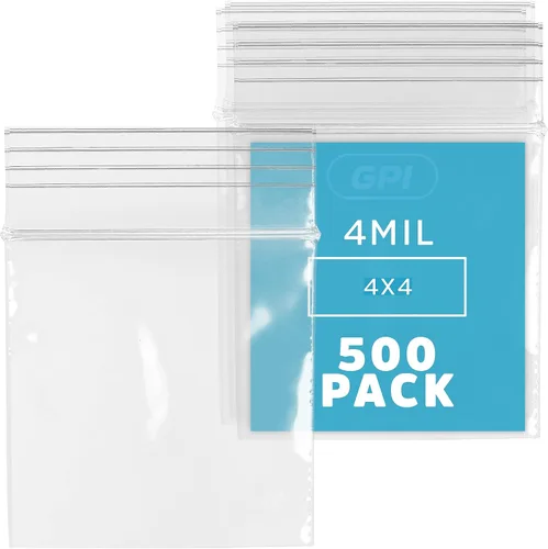Vista 12 de Bolsas reutilizables de plástico transparente con cremallera – Paquete de 100 unidades GPI a granel de 2 x 3 pulgadas de grosor, resistentes