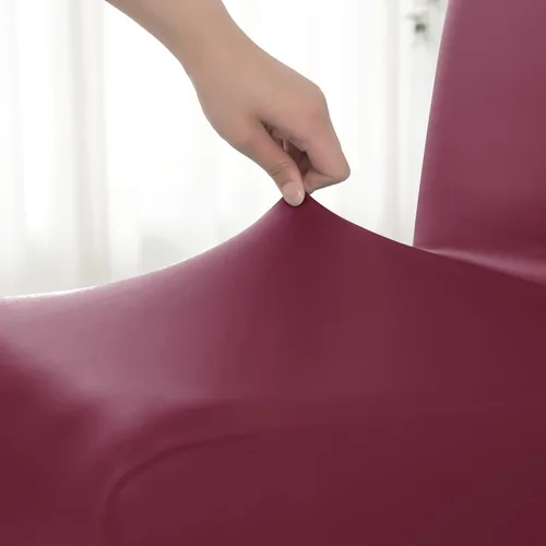 Vista 4 de Deisy Dee Fundas de cuero impermeables para sillas de comedor Parson (4, Burgandy)