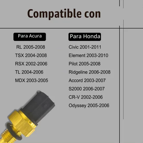 Vista 6 de Zufoty 37870-PNA-003 37870-PLC-004 Sensor de Temperatura de Refrigerante Compatible con Honda Civic Element 2001-2011, Accord CR-V 2003-2007, Pilot