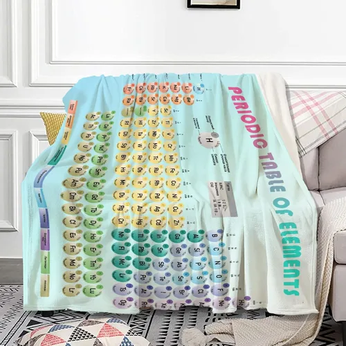 Vista 8 de Anuruddha Manta de tabla periódica de elementos perfecta para cama y sofá, adecuada para sofá o cama, franela de microfibra esponjosa, cálida