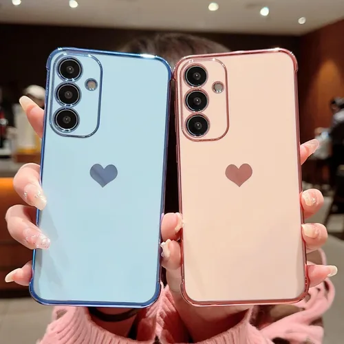 Vista 75 de phylla Funda de teléfono compatible con Samsung Galaxy A12 de 6.5 pulgadas, lindo corazón chapado en oro, elegante funda de lujo para mujer
