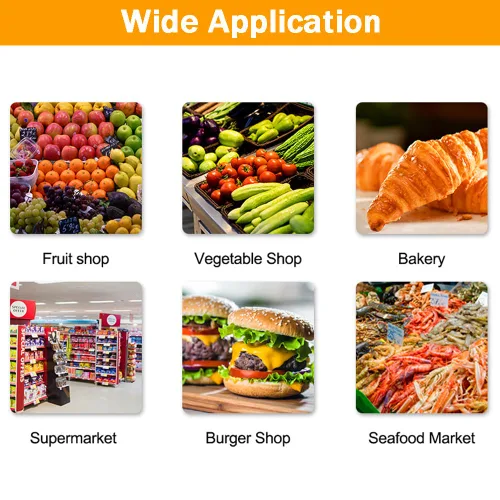 Vista 8 de INTBUYING Escala de computación de precios digitales Comida comercial Carne Escala de fruta Escala de cinco ventanas sin poste Impresora térmica