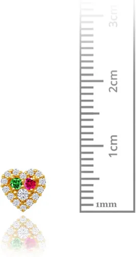 Vista 3 de 14kt oro macizo Kids Corazón Stud Screwback arete