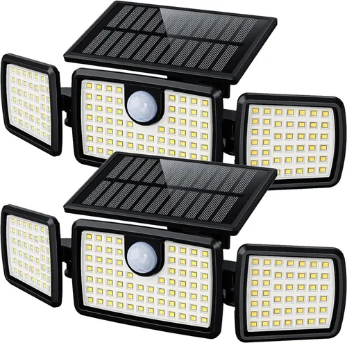 Vista 10 de MIHANI Luces Solares para Exteriores, Luces Solares con Sensor de Movimiento para Cubierta al Aire Libre con Alta Brillo, Panel Solar Integrado