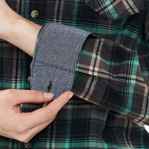 Vista 7 de CQR - Camisa de franela a cuadros para mujer, de manga larga, casual, de algodón suave cepillado y con botones