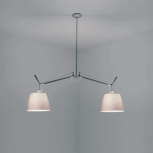 Vista 2 de Artemide Tolomeo - Lámpara de suspensión con difusor de pergamino de doble sombra, 10 pulgadas