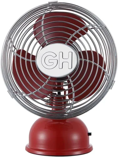 Vista 9 de Good Housekeeping 92512 Ventilador Personal Retro Oscilante de 5 pulgadas Totalmente Metálico Alimentado por USB, Níquel Cepillado