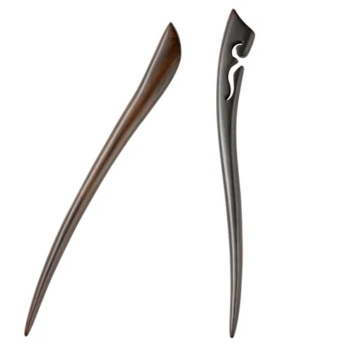 Vista 15 de Palillos clásicos hechos a mano tallados para el cabello, sándalo negro natural (ébano), palillos para peinar, accesorio para hacer updo, 7 pulgadas