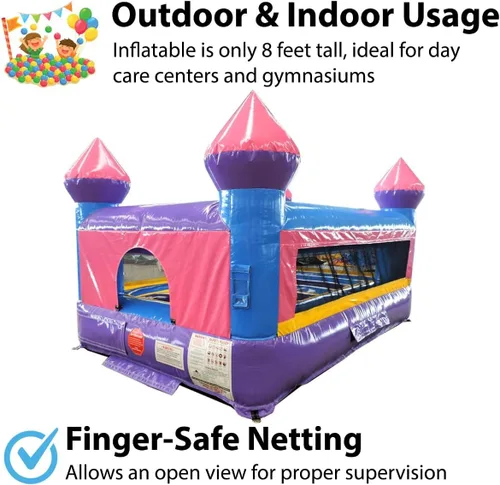Vista 4 de Comercial Junior inflable casa de rebote con soplador, rosa