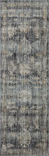 Vista 8 de Loloi Jean Stoffer Katherine Collection KES-04 - Alfombra de color tinta/jade de 11 pies y 6 pulgadas x 15 pies y 7 pulgadas, altura de pelo de 25
