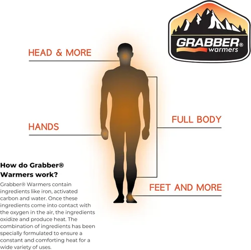 Vista 5 de Grabber Warmers Grabber 12+ Hours Peel N' Stick Calentador corporal, 40