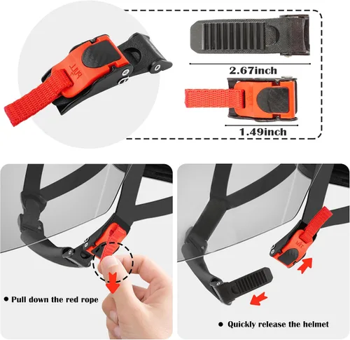 Vista 3 de Kit de hebilla de liberación rápida para casco de motocicleta, correa de casco de motocicleta de acero inoxidable, accesorios universales para casco