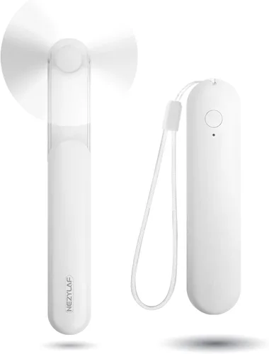 Vista 9 de Ventilador Portátil Mini de Mano, Ventilador Personal Pequeño Recargable con Diseño de Banco de Energía de Bolsillo para Viajes/Regalos