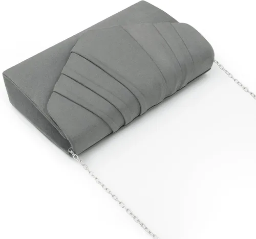 Vista 6 de Milisente Bolso de noche para mujer de gamuza plisada bolso de mano