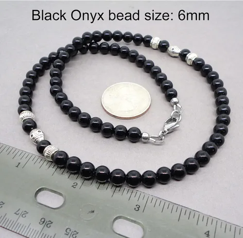 Vista 5 de Mami's Gem Studio Collar para hombre, piedra preciosa de 0.236 in, colección de estilo elegante, hecho a mano en Estados Unidos