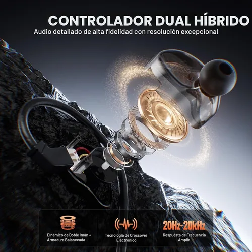 Vista 2 de Phenyx Pro Auriculares híbridos con monitor intrauditivo de doble controlador PME-20