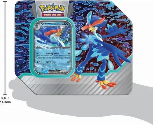 Vista 2 de Pokemon TCG: Paldea Partners Quaquaval EX Lata - 5 paquetes, promociones