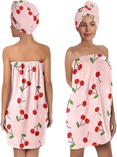 Vista 28 de Juego de toallas de baño y toallas para el cabello para mujer, suave y absorbente de microfibra de secado rápido, con cierre elástico, toalla de spa