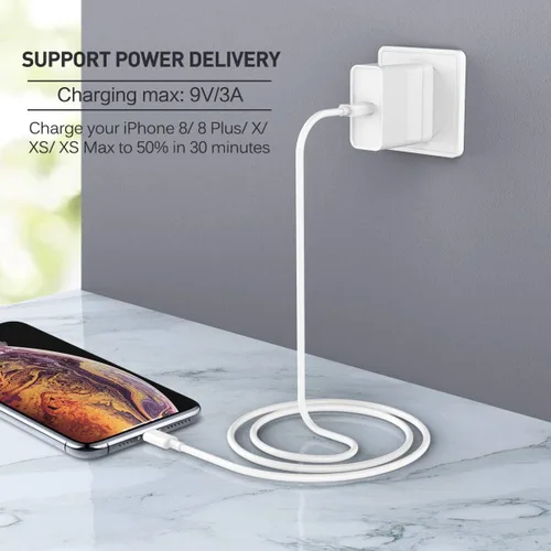 Vista 2 de Suswillhit Cable USB C a Lightning de 3 pies con certificación MFi de Apple, cable de carga rápida para iPhone 12/12 Mini/12 Pro/12 Pro Max/11