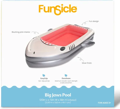 Vista 4 de Funsicle Piscina inflable de mandíbulas grandes de 10 pies de largo