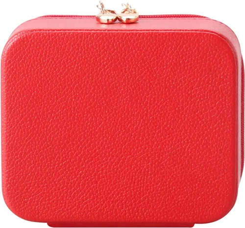 Vista 9 de AILONMEI Pequeña caja organizadora de joyas para mujeres, minicajas de joyería de cuero portátiles, almacenamiento de aretes, anillos de viaje