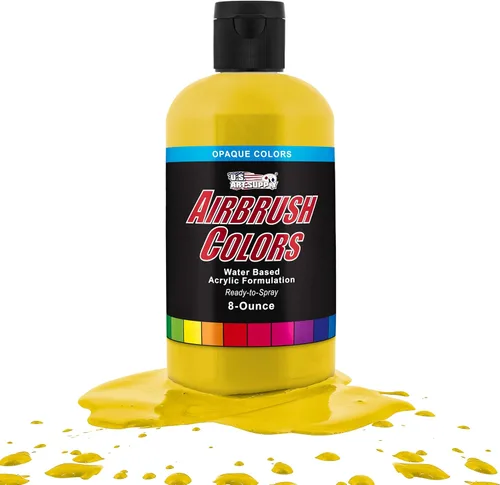 Vista 13 de U.S. Art Supply Pintura acrílica opaca para aerógrafo color azul aguamarina, botella de 1 onza, colores a base de agua no tóxicos de grado