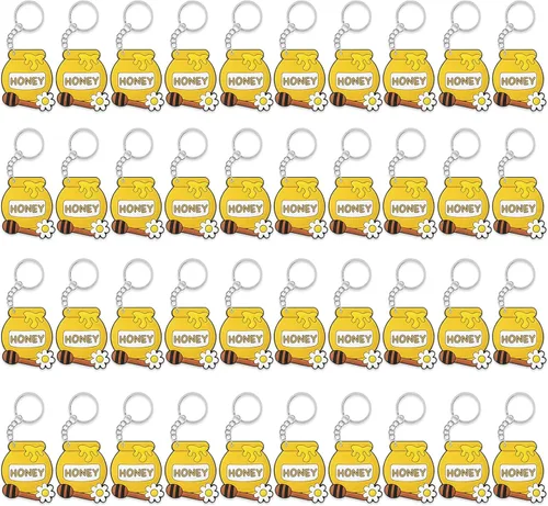 Vista 6 de CiciBear Paquete de 24 collares de miel para fiestas con cuentas de Mardi Gras para abejorro de abejorro, abeja, baby shower, baby shower
