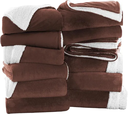 Vista 31 de IR Imperial Rooms Mantas Sherpa de color rosa bebé tamaño King para cama – Paquete al por mayor de 9 mantas Sherpa – Manta suave y esponjosa