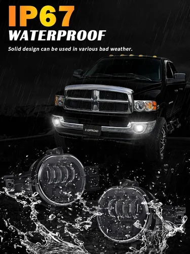 Vista 6 de Z-OFFROAD Conjunto de luz antiniebla LED aprobada por DOT compatible con Dodge Ram 1500 2002 2003 2004 2005 2006 2007 2008 Dodge Ram 2500/3500