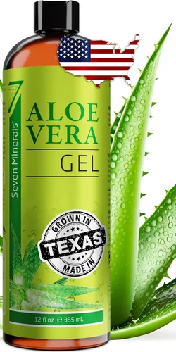 Vista 8 de Seven Minerals, Gel de Aloe Vera Orgánico de Tamaño de Viaje de 100% Puro Aloe Recién Cortado - 2 Fl Oz - Máxima Calidad, Cultivado en Texas