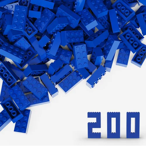 Vista 5 de Bloque clásico de ladrillos a granel de 2 x 4, 100 piezas de ladrillo de construcción amarillo albaricoque, compatible con piezas y piezas Lego