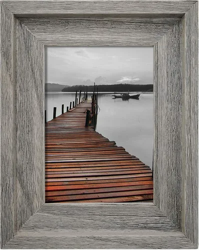 Vista 11 de Eosglac Marco de fotos rústico de 5 x 7 pulgadas, marco de fotos de madera envejecido, color marrón oscuro envejecido, para montaje en mesa o pared