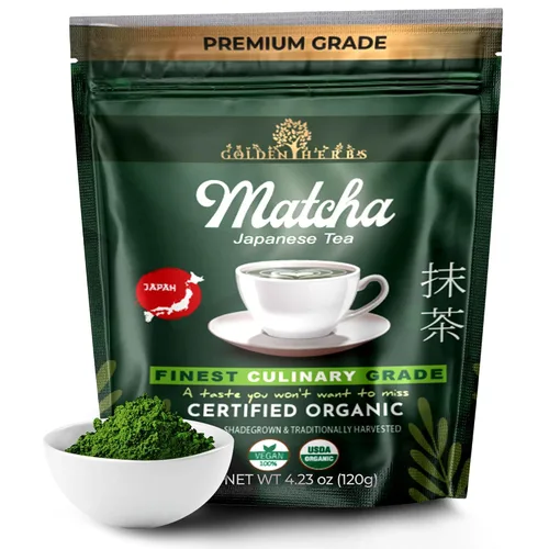 Vista 11 de Golden Herbs Matcha Superior Ceremonial Blend Polvo de té verde de Uji, Kyoto, USDA orgánico, sin gluten, vegano 100% puro sin azúcar, sin aditivos