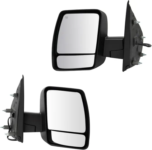 Vista 198 de TRQ Conjunto de 2 piezas de espejo lateral para conductor y pasajero, ajuste eléctrico, sin calefacción, sin memoria, color negro, compatible
