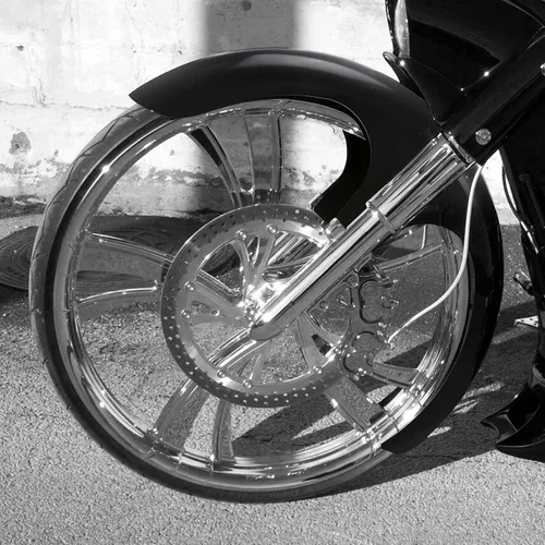 Vista 8 de Guardabarros delantero para motocicleta, guardabarros delanteros de motocicleta negro brillante de 30 pulgadas, para Harley Touring Road King Road