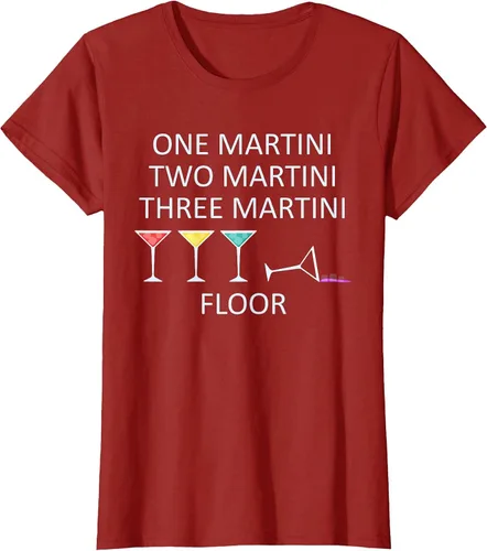 Vista 46 de Funny Bartender One Two Three Martini Floor Cocktail T-Shirt Asphalt Grey