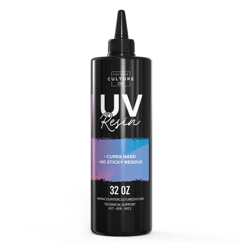 Vista 8 de Counter Culture DIY Resina UV transparente, 4 onzas, suministros de arte rápido para revestimiento y fundición, ideal para joyas, llaveros