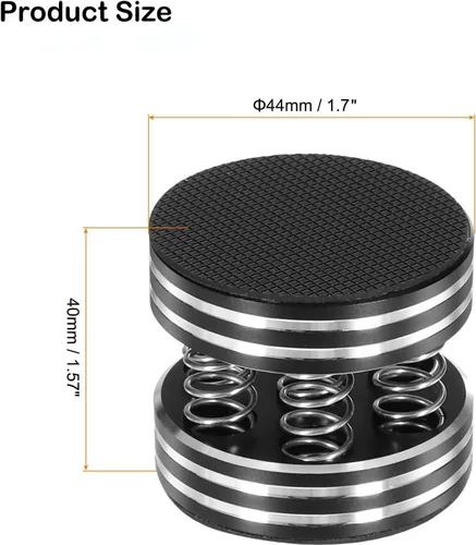 Vista 3 de 4 unids negro 1.732x1.575 in aislamiento de audio pies almohadillas soporte picos amortiguador de vibración para HiFi subwoofer amplificador altavoz